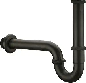 Brass P Trap, 1 1/4 Bathroom Basin Sink Waste Trap Drain Kit with Flange and Slip Joint Extension Tube Drain Tailpiece, Adjustable Height, Oil Rubbed Bronze Finished