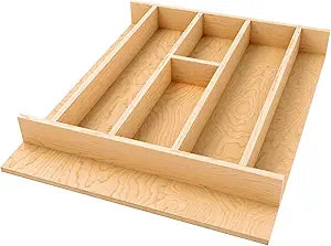 Rev-A-Shelf Natural Maple Right Size Utensil Insert Home Storage Kitchen Organizer 7 Compartment Drawer Accessory, 16 1/4" x 19 1/2", 4WUT-21SH-1
