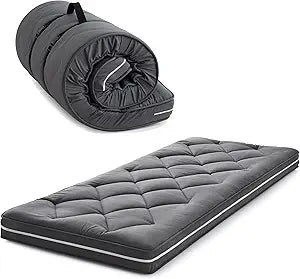 Jamdok 4Inch Narrow Twin Floor Mattress,3-Layer Structure Cot Mattress Topper,Gel Memory Foam,Removable Thickened Cover,Portable Roll Up Sleep Pad(75X30X4)