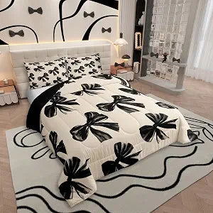 Erosebridal Bow Bedding Set Full for Kids Teen Adults