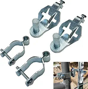 Heavy Duty T-Post Gate Hinge Kit, 1-5/8Chain Link Fence Gate Post Hinge Pins, Galvanized Steel Easy Install Hardware for Farm, Garden, Backyard Gate