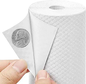 Cabinet Shelf Liner Peel and Stick: White Contact Paper Self Adhesive - 15.7" W x 290" L Non-Slip Waterproof Drawers Liners - Easy to Cut Removable Cupboard Liner for Pantry Bathroom