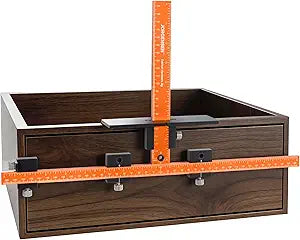 JORGENSEN Cabinet Hardware Jig Tool - Aluminum Alloy & Double Scale Cabinet Handle Jig Template, Professional for Installing Door Drawer Front Knobs Handles & Pulls with 5mm Alignment Drilled Hole