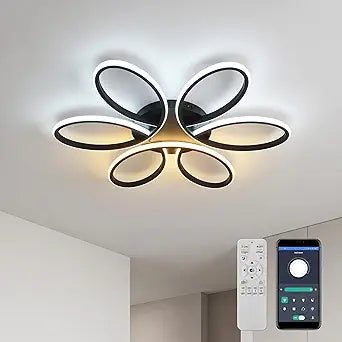Modern LED Ceiling Light Fixture, 23 inch 70W, with Remote /APP Control, Dimmable Flush Mount Lamp for Living Room, Dining Room, Bedroom, Kitchen