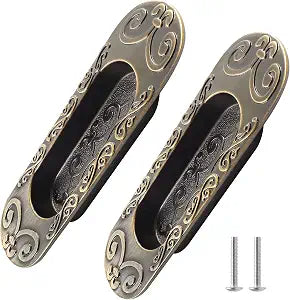 Biaungdo 2 Pcs Recessed Flush Handles,Antique Bronze,147mm/5.78"