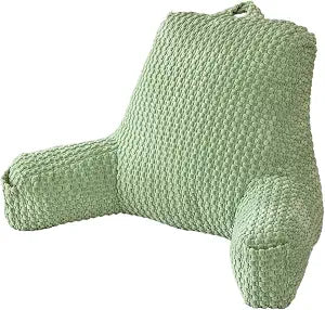 Sit Up Pillow for Reading Nook,Backrest for Teens,Green Corduroy,M | 17" Backrest with Arms Supports Back for College Students,Elbows & Forearms for Dorm Reading,Gaming,Watching TV