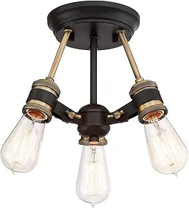 DESIGNERS FOUNTAIN Miles 3-Light Semi Flush Mount Ceiling Light, Vintage Bronze, 91011-VB