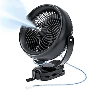 ATEngeus 20000mAh Misting Fan with Clip, 8'' Portable Clip on Fan Battery Operated, 3 Speeds, 3 Mist Modes, Hook, Silicone strap, Max 90H Runtime for Golf Cart, Canopy, Camping Essentials