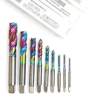 Tools DLC Coating Spiral Flute Taps High Speed Steel (HSS) 3 Flutes Machine Screw Tap Set Metric M2 M2.5 M3 M4 M5 M6 M8 M10 M12 Thread Tapping Tool 9cps