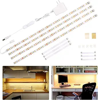 WOBANE Under Cabinet Lighting Kit,6.6 Feet Flexible LED Strip Lights Bar