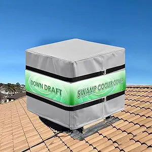 Down Draft Swamp Cooler Cover with 2 Tie Down Straps, Heavy Duty Down Draft Evaporative Cooler Cover, Waterproof Evaporative Cooler Down Discharge Covers, 34" W x 34" D x 36" H