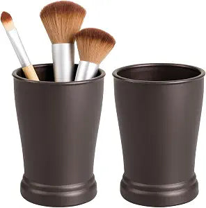 iDesign Plastic Bathroom Tumbler, Bronze, Set of 2