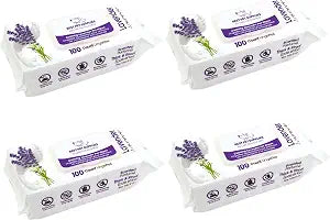 Best Pet Supplies 8" x 9" Large Dog Wipes - Cleaning and Deodorizing for Paws and Coat - Gentle Formula with Lavender Vitamin E for Puppies and Cats - 400 Count