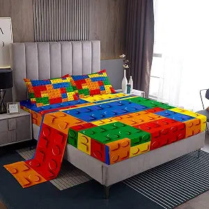 Erosebridal 3D Building Blocks Sheet Set Twin Size