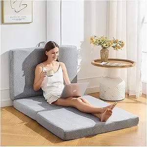 Trifold Mattress Queen6 Inch Folding Mattress Twin,Foldable Mattress,Tri Folding Mattress Removable and Washable with Handles and Non-Slip Bottom for RV/Camping/Guest Room, 78" x 58" x 6"