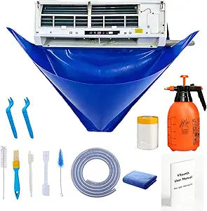 Vitsunth Complete Mini Split Cleaning Kit Bag with Sprayer for 18,000-24,000BTU / 38in-48in Ductless Split Unit Minisplit Cleaning Kit with Waterproof Wash Cover Bib and User Manual