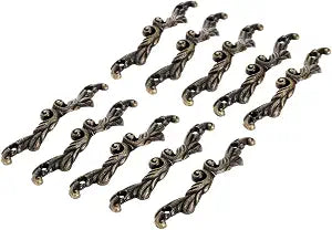 dophee 10Pcs Antique Bronze Decorative Pulls for Gift Box, 2.95" x 0.59"