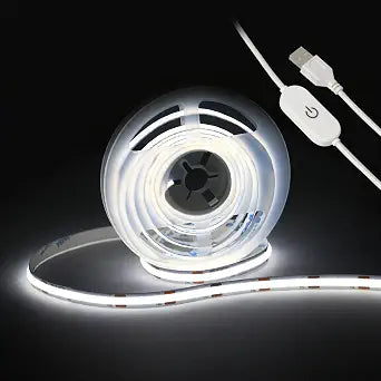 LED Strip Lights,5V USB COB Touch Dimmable 6000K White(6.56ft/2m)