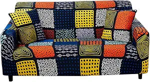 HOOBUY Printed Sofa Cover Stretch Couch Covers Sofa Slipcovers for 2 Cushion Couch and Loveseat with Two Free Pillow Case Bragg (2 Seater/Loveseat)