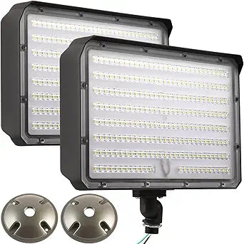 Dusk to Dawn 150W Outdoor LED Flood Light with 1/2" Knuckle Mount (Plate Included), 5000K 21000LM 100-277V, ETL Waterproof LED Security Flood Lighting for Sign/Flagpole/Tree/Yards/Advertising Boards