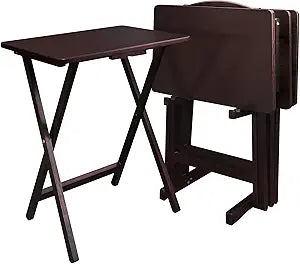 Casual Home 5 Piece Tray Table Set, Espresso