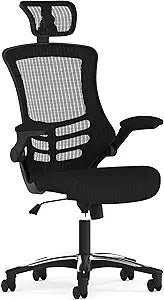 Flash Furniture Kelista High-Back Swivel Office Chair with Adjustable Lumbar Support and Seat Height, Ergonomic Mesh Desk Chair, Black