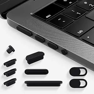7PCS Dust Cover Port Plugs Accessories for 2026-2022 MacBook Air 13 15.3 inch M5 M4 M3 M2 M1 / MacBook Pro 14" 16" M5 M4 M3 M2 M1 Pro/Max & 2PCS Webcam Cover Slide