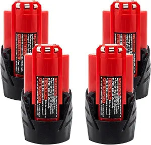 Akkopower Battery Replacement for Milwaukee M12: 12v Batteries 4.0 ah Lithium Compatible with Milwaukee 12 Volt Cordless Power Tools 4 Pack 48-11-2411 48-11-2440 48-11-2420 48-11-2401 48-11-2425