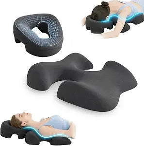 Pillow for Massage Face Down, Extra Large Thick Chest Support Pillow with Removable Washable Cover & Non-Slip Bottom, Chest & Face Cushion for Sleeping, SPA & Relaxation (Dark Gray)