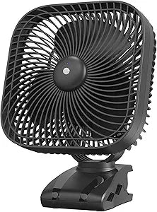 SLENPET 20000mAh Rechargeable Portable Clip-on Fan Γ Battery Operated, Last 78 Hrs, 4 Speeds with Light & Hook, 8 Inch Personal for Camping, Outdoor, Golf Cart, Stroller & Desk Use