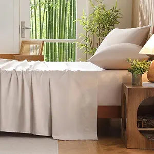 Bedlifes King Size 4-Piece Blend Rayon Derived from Bamboo Sheets Set, Cooling Bedding for Hot Sleepers, Breathable & Ultra Soft with 16" Deep Pockets, Wrinkle Resistant Hotel Silky Feel, Champagne