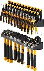 Wall Mount Hand Tool Organizer, Screwdriver Organizer, Pliers Holder, Hammer Rack, 2 Pcs Set Heavy Duty Utility Storage Rack for Garage, Workshop (Charcoal Grey)