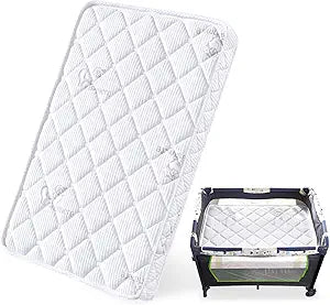 Feisaibaoly Pack and Play Mattress (38 x26 x1.5),Skin Friendly Fabric, Soft, Breathable and Quiet, Provides Baby Friendly Support and Helps Healthy Spine Development,Pack and Play Topper.