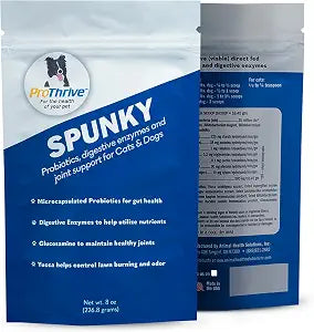 PROTHRIVE Spunky Digestive Supplement - Probiotics, Digestive Enzymes, Joint Support for Cats and Dogs | Pet Probiotics for Dogs and Cats - 8oz