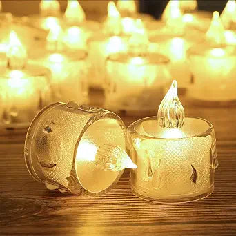 SupBri 12Pcs Tea Lights Candles Battery Operated, Crystal LED Candles