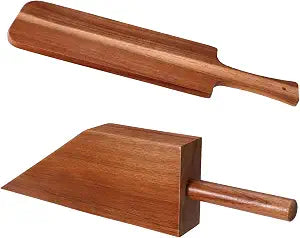 Mattress Lifter & Bed Maker Tool Set, Acacia Wood Effortless Bed Sheet Tucking Paddle and Wedge Elevator Sheet Blanket Making Inserter for Changing Sheets Durable & Lower Back Pressure