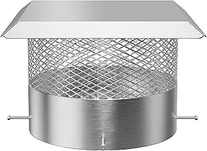 Takywep Heavy-Duty Rust-Proof Stainless Steel Chimney Cap with Mesh Screen Γ Adjustable Weatherproof Flue Cover for Fireplace or Stove Pipe Γ Rain & Animal Guard, Easy Installation