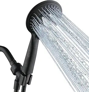 BRIGHT SHOWERS 9 Spray Settings Shower Head with Handheld High Pressure Oil-Rubbed Bronze Hand Held Showerhead with 60 Inch Stainless Steel Hose and Adjustable Overhead Bracket