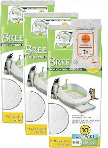 Cat Breeze Cat Pads Refill Pack (3) 10-Count with Aurora Pet Wipes