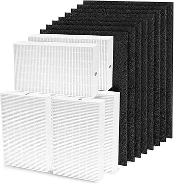 HPA300 Filter R replacement for Honeywell HPA300, HPA200, HPA100, HPA090 Series Air Purifiers, Replace #HRF-R3, HRF-R2, HRF-R1 (6 HEPA Filter R + 8 Activated Carbon Pre-Filter)