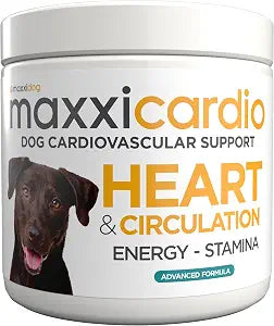maxxipaws - maxxicardio Heart Support for Dogs 7 oz - Taurine and L-Carnitine Cardiovascular Powder Supplement, Supports Heart Function, Circulation, Energy and Stamina - Made in USA