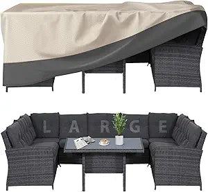Extra Large Patio Furniture Covers Waterproof Heavy Duty, 180"x96"x28" Large Outdoor Dining Table and Chair Covers, Anti-UV, General Purpose Outside Sectional Sofa Set Cover