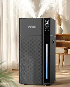 Mifasol Humidifier Large Room, 5.3Gal/20L Cool Mist Humidifiers for Home 1500 sq ft, Double Nozzles Whole House Humidifier, Humidifiers for Bedroom Plants Office Commercial Large Areas, Black