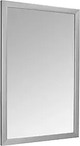 Amazon Basics Rectangular Wall Mount Mirror for Bedroom, Living Room, Entryway, 24" x 36", Standard Trim, Nickel, Hangs Horizontally or Vertically