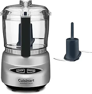 Cuisinart Mini-Prep Plus Food Processor, 3 Cup Mini Food Processor to Chop Herbs, Vegetables, and Hard Cheese, 3 Cup Work Bowl, Reversible Stainless Steel Blade, DLC-2ABC, Brushed Chrome