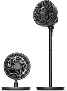 PELONIS 7-Inch Pedestal Air Circulator, Oscillation Fan, 3 Speeds, Adjustable Height (Tabletop/Standing Fan), 75┬░+90┬░ Oscillation, 5-Blade Quiet Pedestal Fan for Bedroom, Office, Home