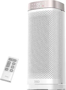 DREO Space Heaters for Indoor Use, 1500W Fast Heating Portable Heaters with Remote, Large PTC Ceramic Electric for Bedroom, 12H Timer, 70┬░ Oscillation, Overheat Protection, Safety Heat for Home Office