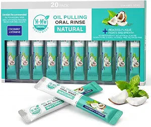 Coconut Oil Pulling Whitening Mouthwash, Fights Bad Breath & Plaque, 20 ct