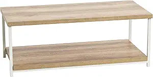 Household Essentials Coastal Oak & Iron Scandi Coffee Table