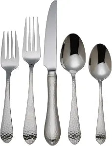 Reed & Barton Hammered Antique 5Pc Flatware Place Setting